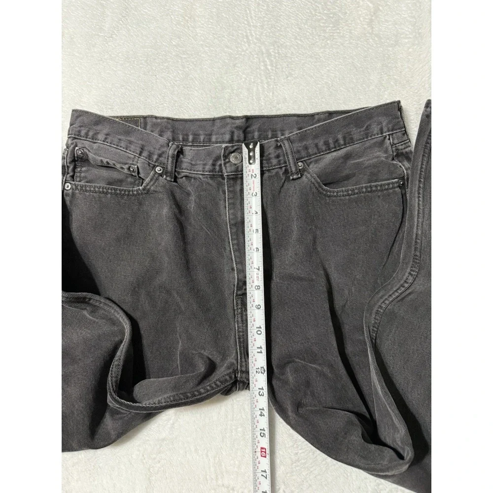 Levis 505 Jeans Mens 37x29 Black Regular Straight Mid Rise‎ Dark Wash